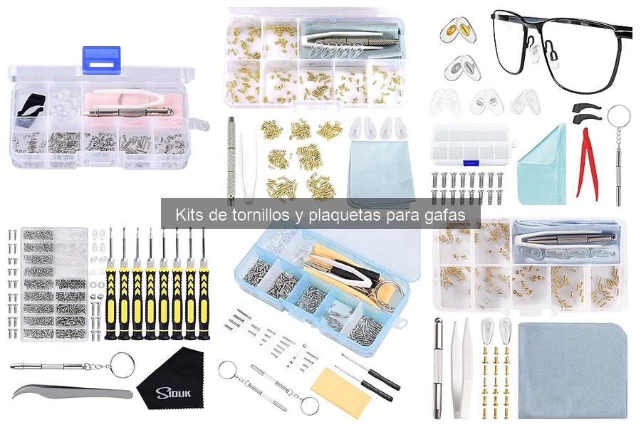 Comparativa de Kits de Tornillos y Plaquetas para Gafas