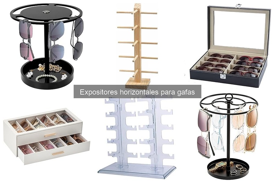 Comparativa de materiales en expositores horizontales para gafas