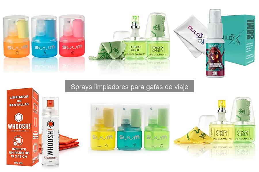 Comparativa de sprays limpiadores para gafas de viaje