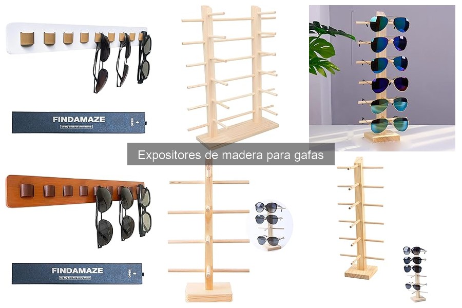 Estilos decorativos para expositores de madera para gafas