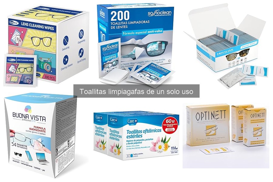 Ingredientes seguros en toallitas limpiagafas de un solo uso