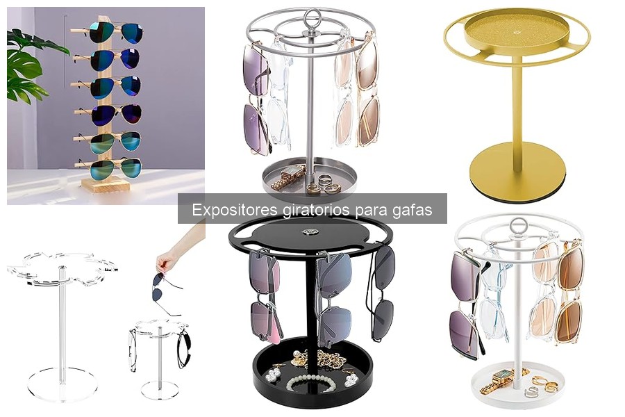 ¿Qué peso soporta un expositor giratorio para gafas?
