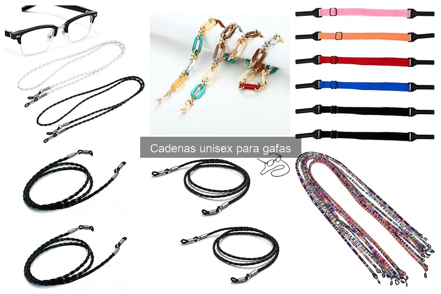 Tipos de cadenas unisex para gafas: materiales y estilos