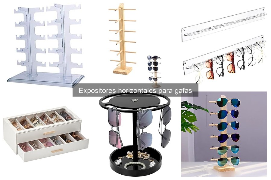 Tipos de expositores horizontales para gafas: Guía completa