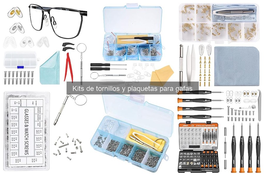 Tipos de kits de tornillos y plaquetas para gafas
