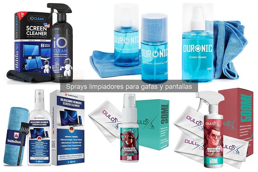 Tipos de sprays limpiadores para gafas y pantallas